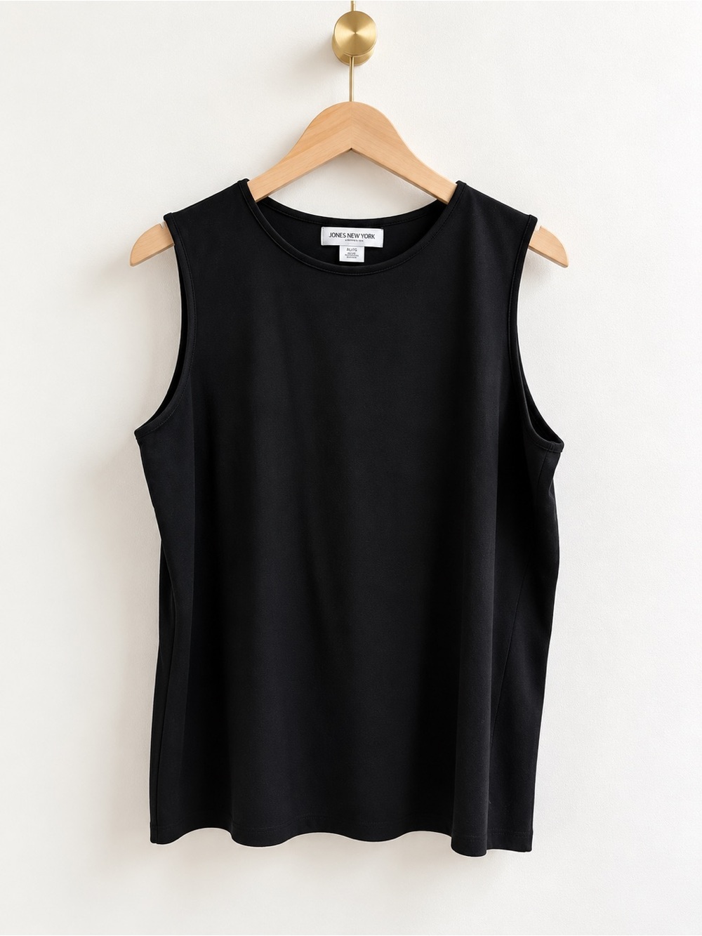 Jones New York Tricot Black Sleeveless Tank Top 1X Rayon Blend